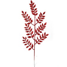 18 Inch Red Glittered Ash Leaf Spray with 7 leaves (Lot of 12 Sprays) SALE ITEM